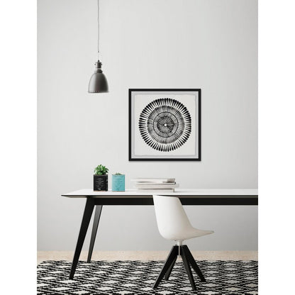 Elegant Black and White Floral Abstract Oil Painting for Modern Home Decor