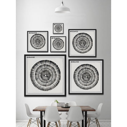Elegant Black and White Floral Abstract Oil Painting for Modern Home Decor