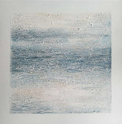 Tranquil Ocean Waves: Abstract Oil Painting for Serene Home Decor