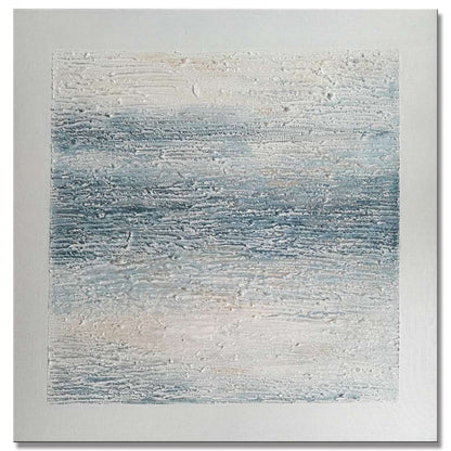Tranquil Ocean Waves: Abstract Oil Painting for Serene Home Decor