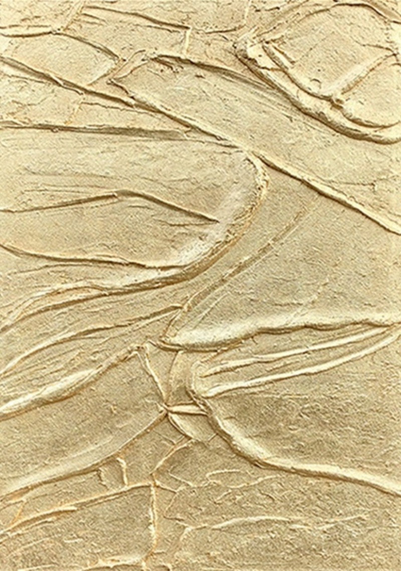 Abstract Golden Textured Oil Painting for Elegant Home Décor