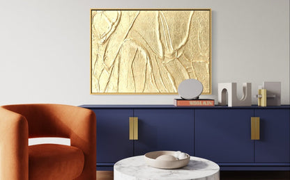 Abstract Golden Textured Oil Painting for Elegant Home Décor