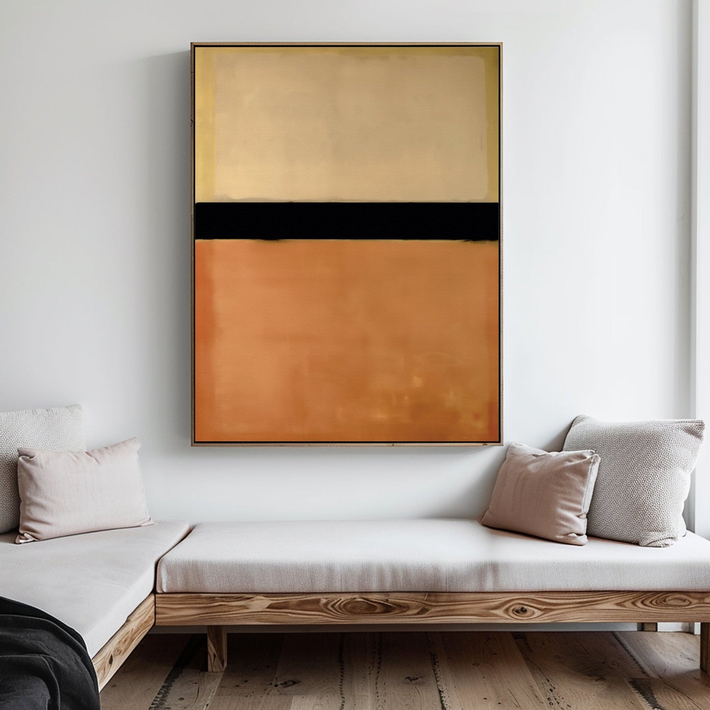 Serene Fading Light Abstract Oil Painting for Modern Home Decor