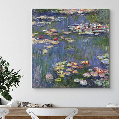Claude Monet Water Lilies Oil Painting - Impressionist Floral Artwork for Home Decor