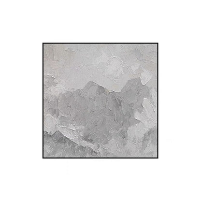 Serene Winter Landscape Oil Painting in Grayscale for Elegant Home Decor