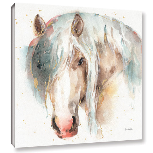 Charming Horse Portrait Watercolor Canvas Art for Animal Lovers