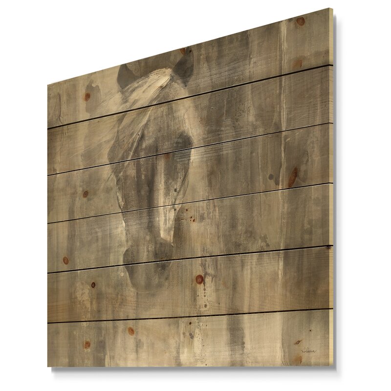 Rustic Horse Art - Handcrafted Oil Painting on Pine for Modern Farmhouse Decor