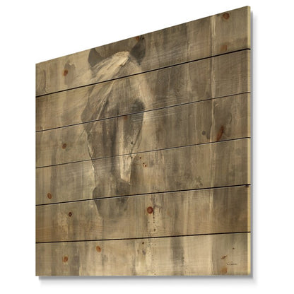 Rustic Horse Art - Handcrafted Oil Painting on Pine for Modern Farmhouse Decor