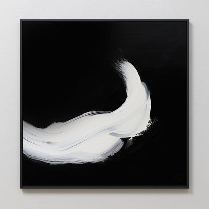 Contemporary Abstract Black and White Oil Painting for Modern Home Decor