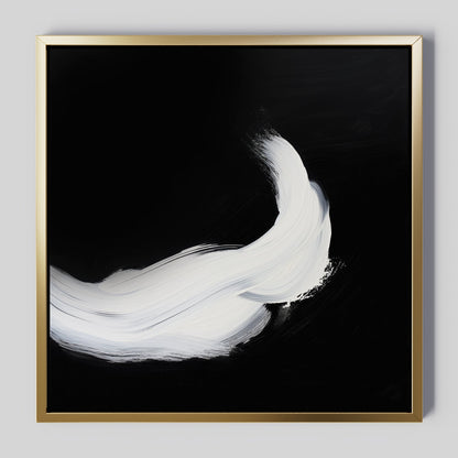 Contemporary Abstract Black and White Oil Painting for Modern Home Decor