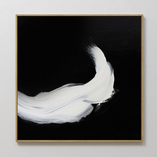 Contemporary Abstract Black and White Oil Painting for Modern Home Decor