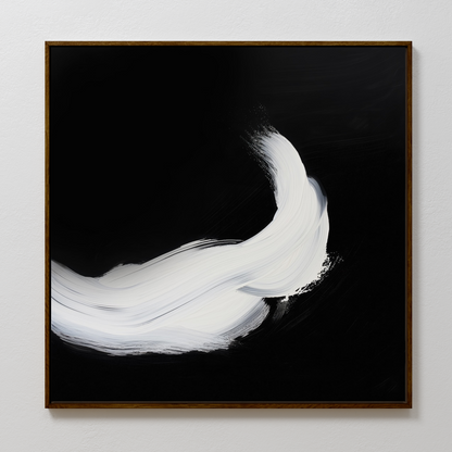 Contemporary Abstract Black and White Oil Painting for Modern Home Decor