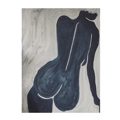 Abstract Silhouette: Modern Oil Painting of a Curvaceous Figure