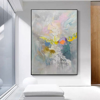 Abstract Kaleidoscope in Soft Pastels – Vibrant Oil Painting for Modern Spaces