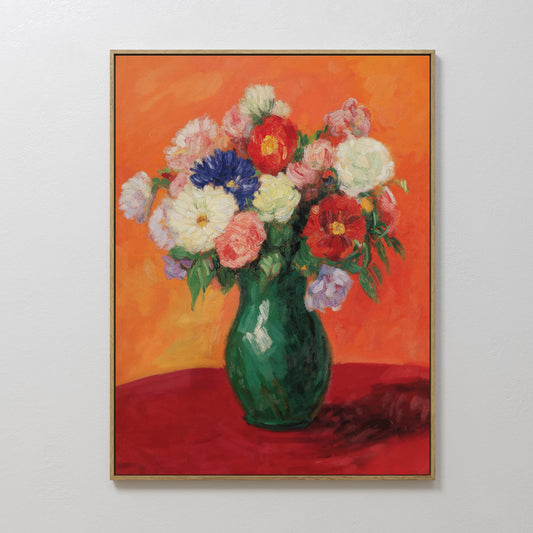 Vibrant Floral Still Life Oil Painting for Home Decor and Wall Art