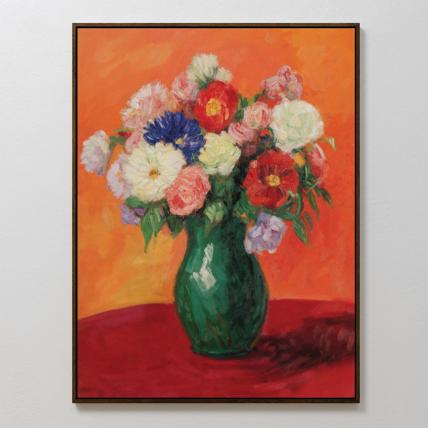 Vibrant Floral Still Life Oil Painting for Home Decor and Wall Art