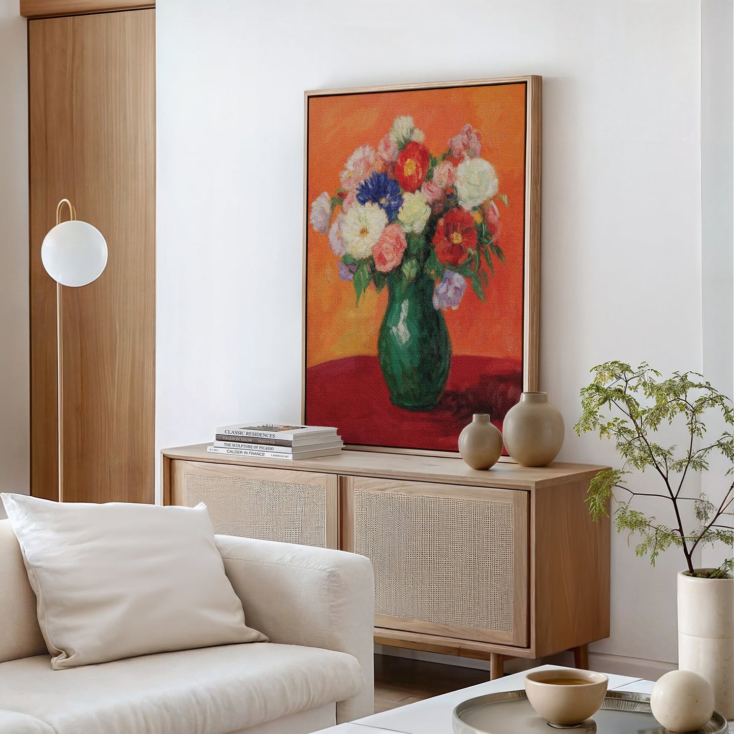 Vibrant Floral Still Life Oil Painting for Home Decor and Wall Art