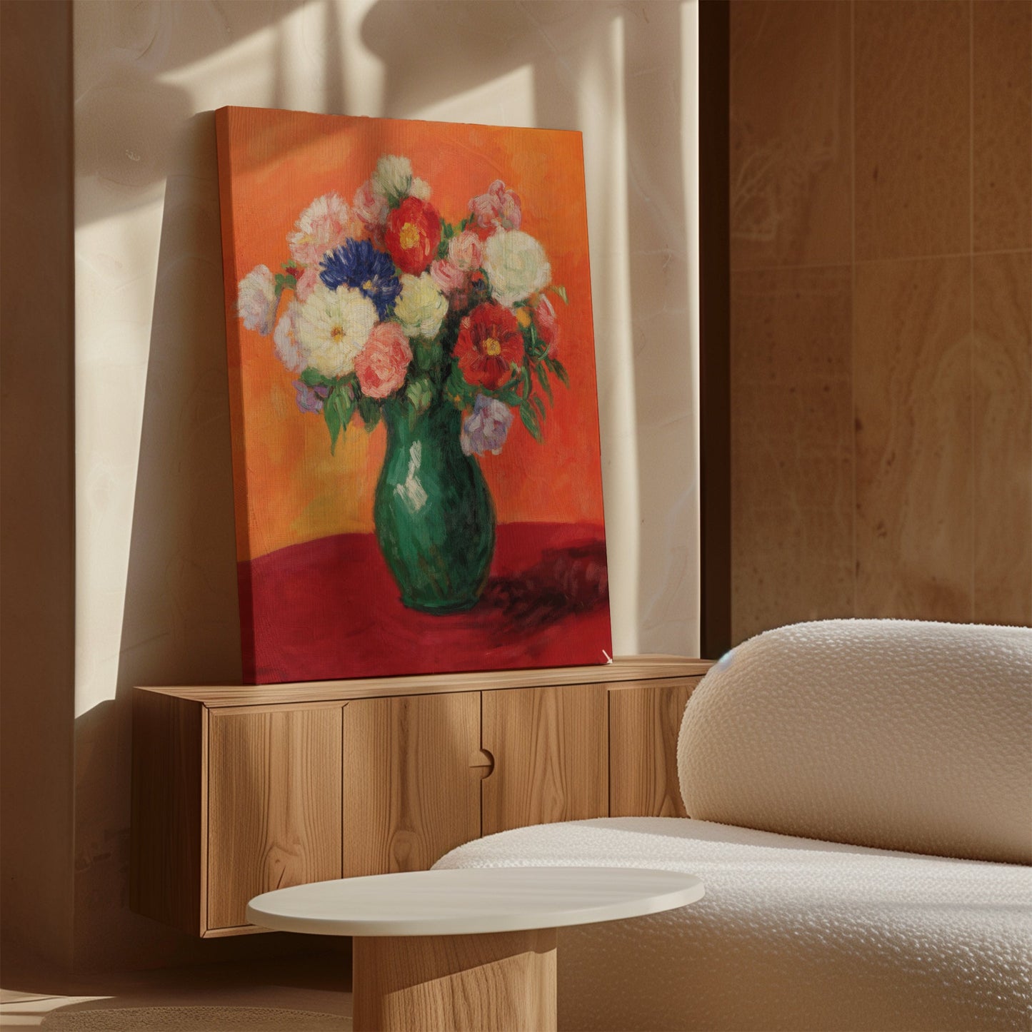 Vibrant Floral Still Life Oil Painting for Home Decor and Wall Art