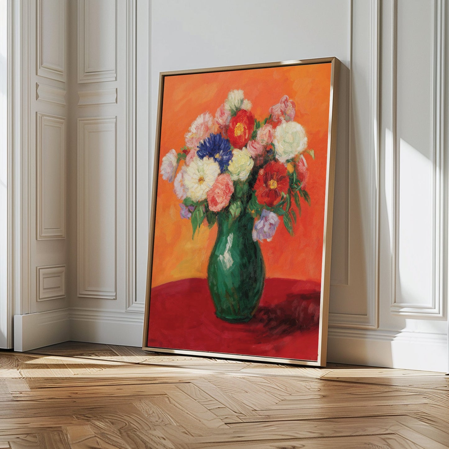 Vibrant Floral Still Life Oil Painting for Home Decor and Wall Art