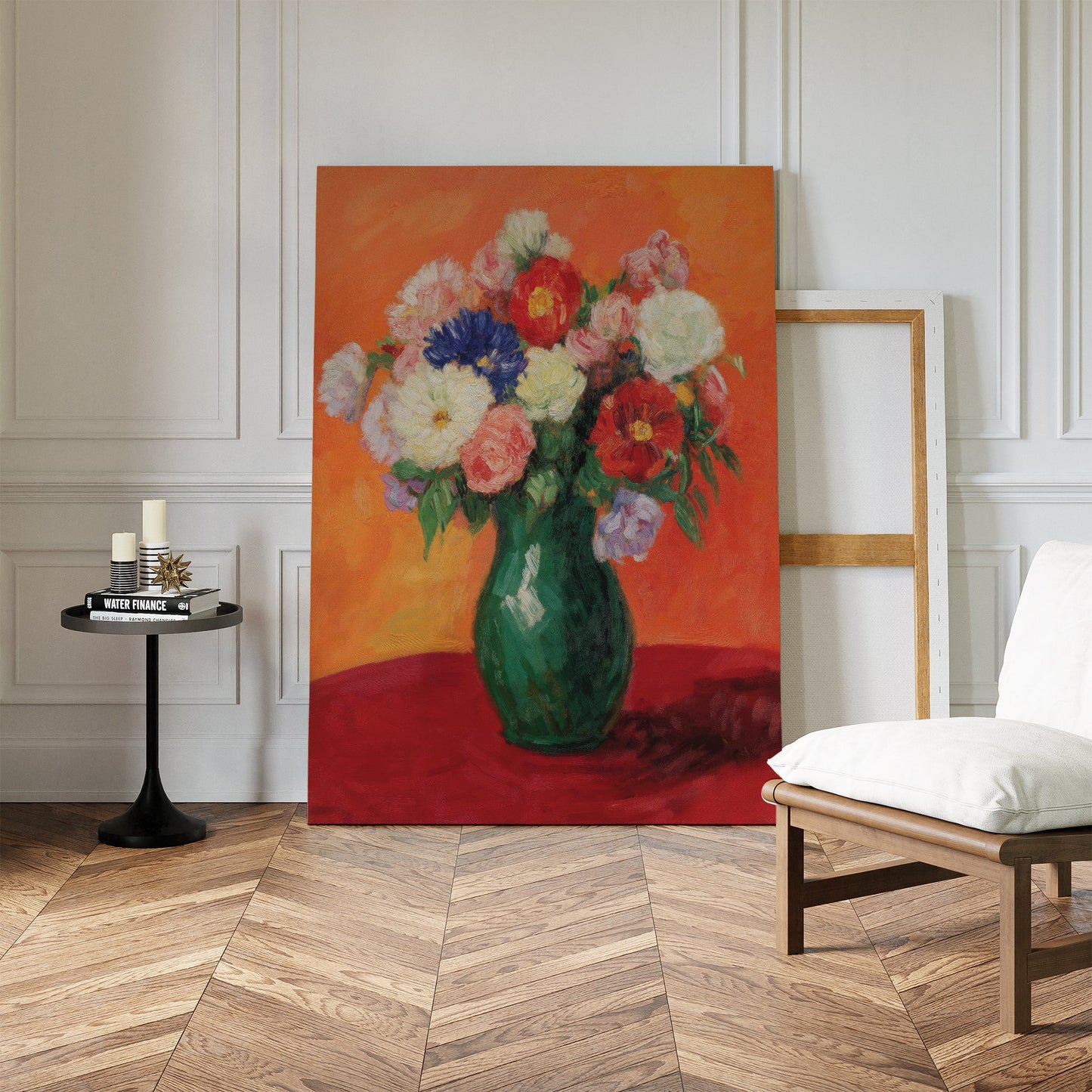 Vibrant Floral Still Life Oil Painting for Home Decor and Wall Art