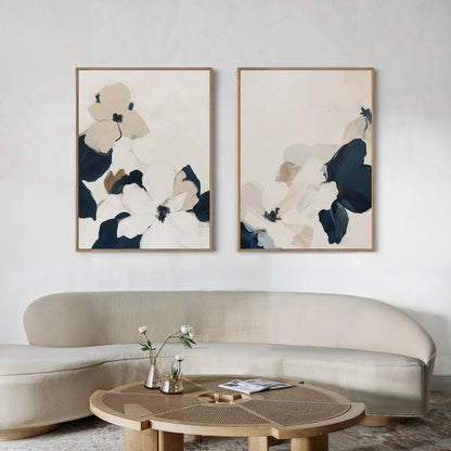 Elegant Floral Oil Painting Duo for Chic Home Décor