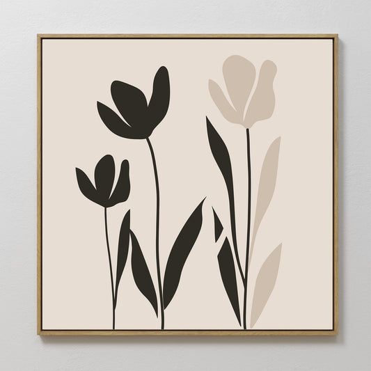 Minimalist Floral Canvas Art | Modern Oil Painting for Home Decor