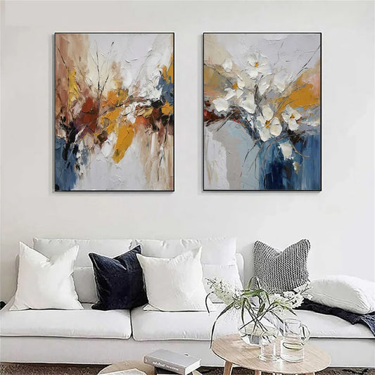 Colorful Abstract Flower and Tree Oil Paintings for Modern Home Decor