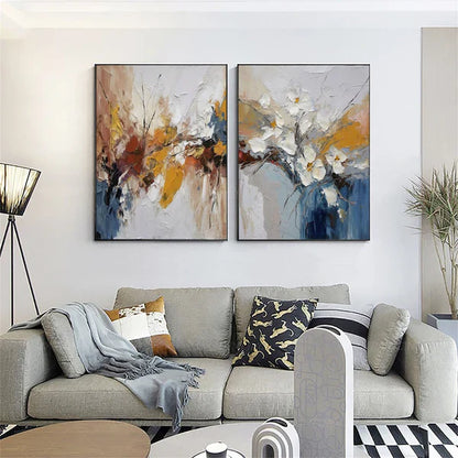 Colorful Abstract Flower and Tree Oil Paintings for Modern Home Decor