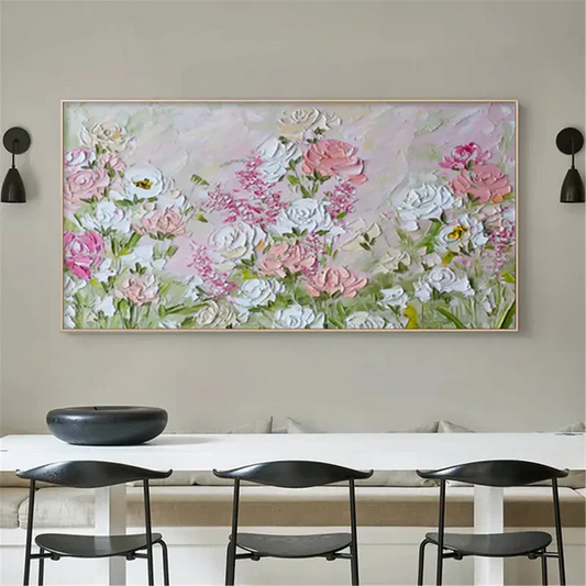 Vibrant Floral Impressionist Oil Painting for Home Decor