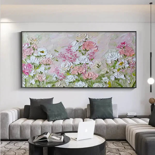 Vibrant Floral Impressionist Oil Painting for Home Decor