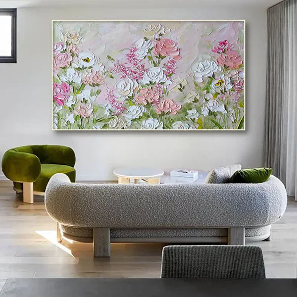Vibrant Floral Impressionist Oil Painting for Home Decor