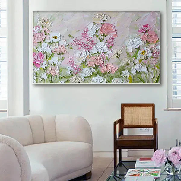Vibrant Floral Impressionist Oil Painting for Home Decor