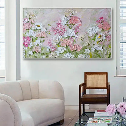 Vibrant Floral Impressionist Oil Painting for Home Decor