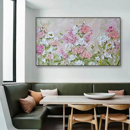 Vibrant Floral Impressionist Oil Painting for Home Decor