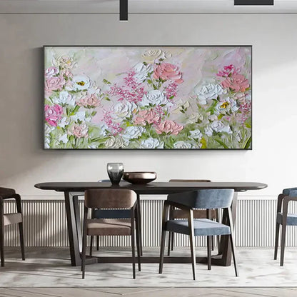 Vibrant Floral Impressionist Oil Painting for Home Decor