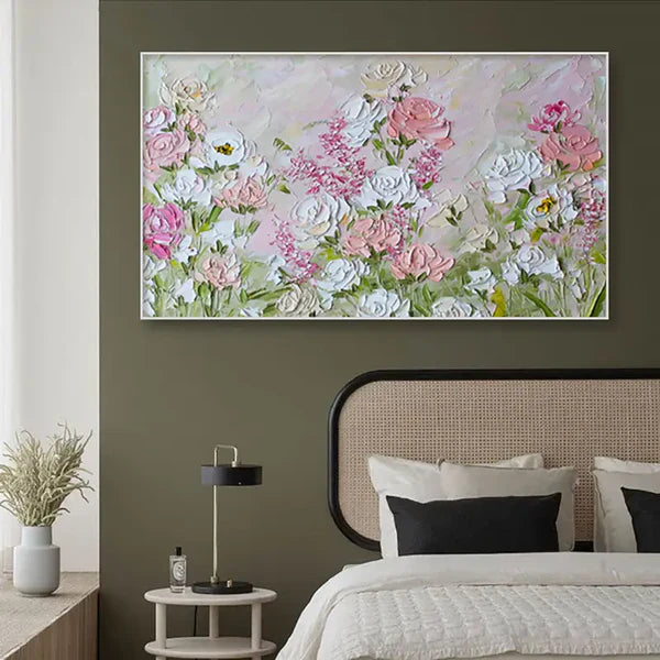 Vibrant Floral Impressionist Oil Painting for Home Decor
