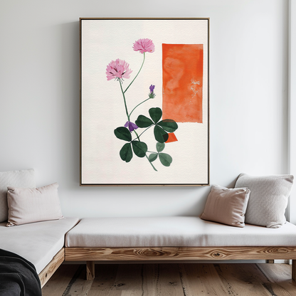 Abstract Floral Oil Painting with Vibrant Colors for Modern Home Decor