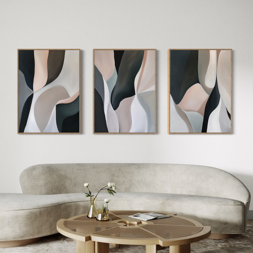 Abstract Oil Painting Set of Three for Modern Home Decor