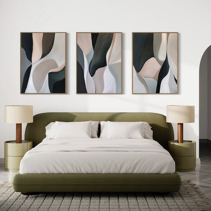 Abstract Oil Painting Set of Three for Modern Home Decor