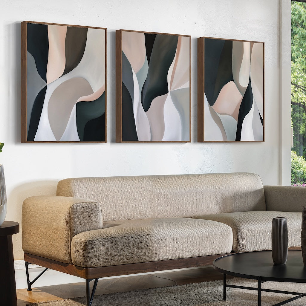 Abstract Oil Painting Set of Three for Modern Home Decor