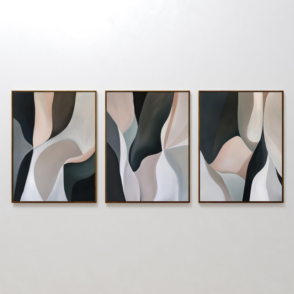 Abstract Oil Painting Set of Three for Modern Home Decor