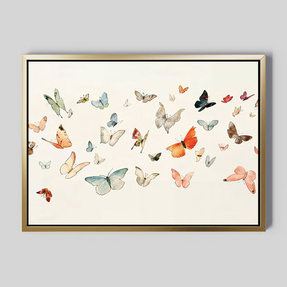 Colorful Fluttering Butterflies Abstract Canvas Art for Home Decor