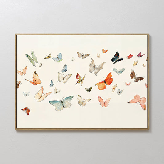 Colorful Fluttering Butterflies Abstract Canvas Art for Home Decor