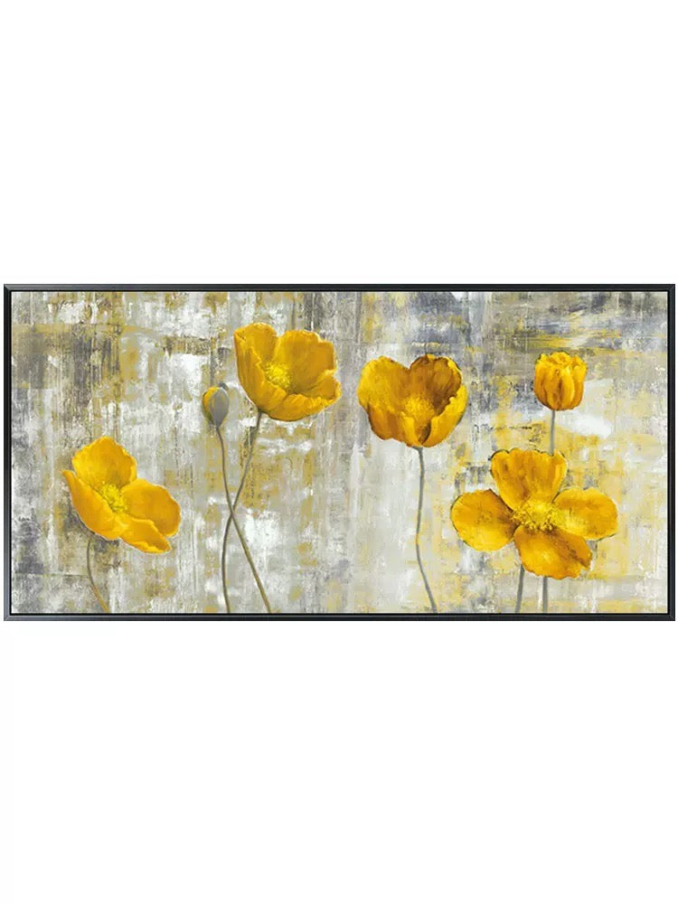 Poppy Flower Bright Scenic Oil Painting