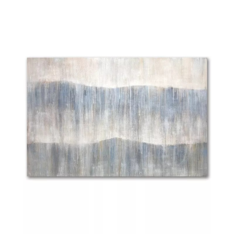 Serene Landscape Abstract Oil Painting - Tranquil Waves of Color for Home Decor