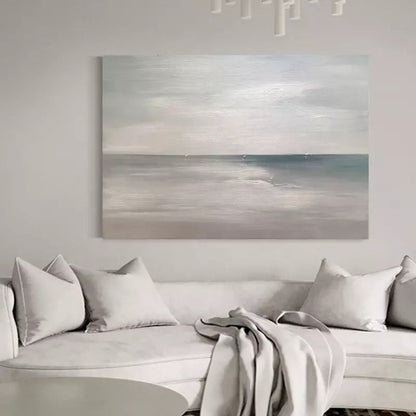 Serene Coastal Landscape Oil Painting for Tranquil Home Decor