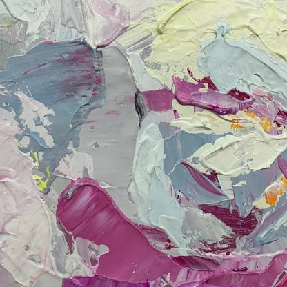 Soft Pink Roses: Abstract Floral Oil Painting for Elegant Home Decor