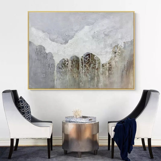Serene Abstract Landscape Oil Painting for Elegant Home Décor