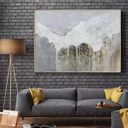 Serene Abstract Landscape Oil Painting for Elegant Home Décor