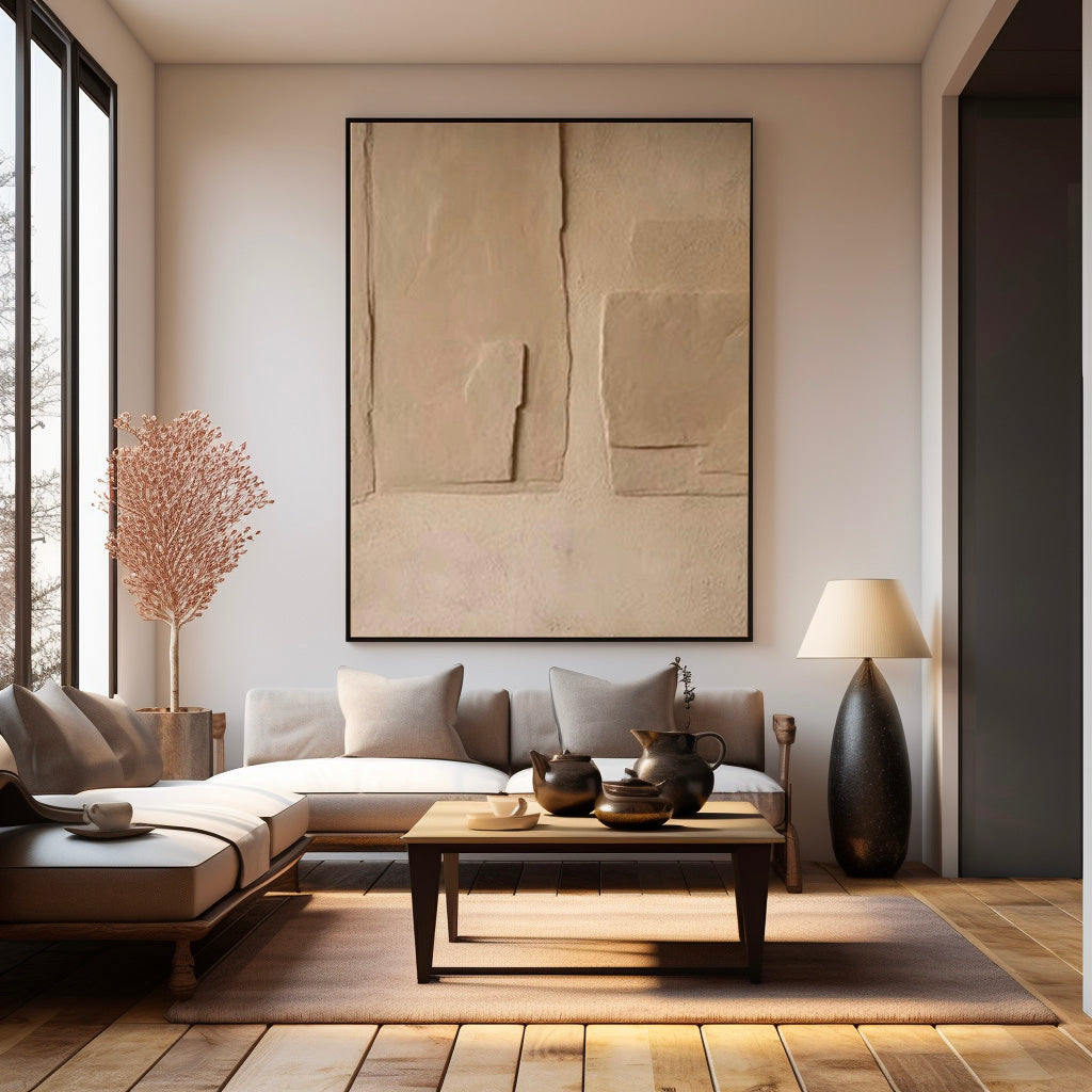 Elegant Minimalist Abstract Oil Painting for Contemporary Home Decor